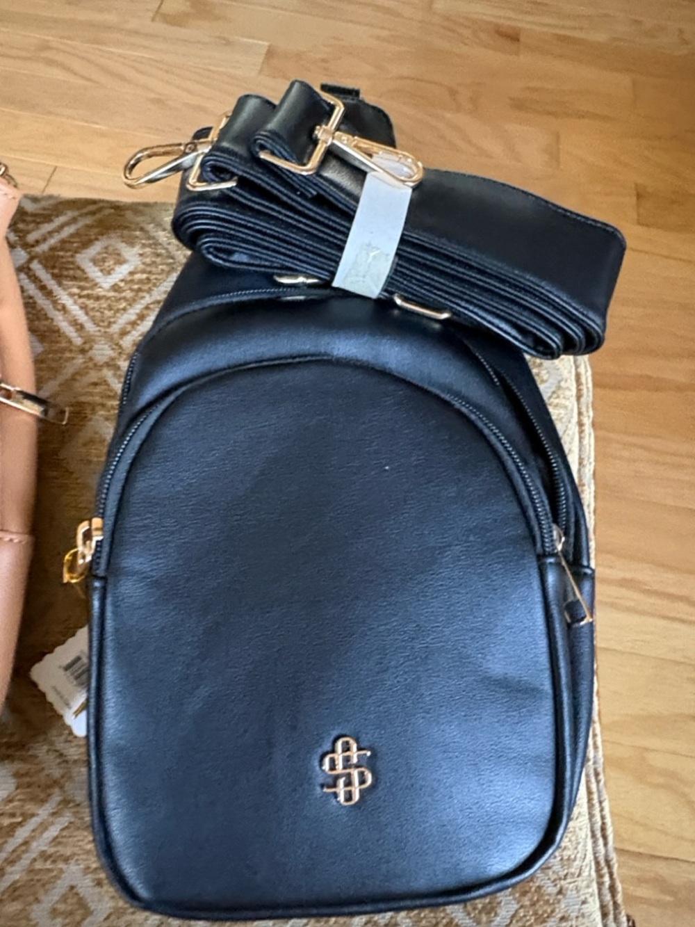 Simply Southern Black Crossbody Shoulder Bag with Gold Hardware